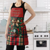 Kerstbogen en bessen Plaid Schort