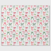 Kerstbogen en linten groen en rood cadeaupapier (Vlak)