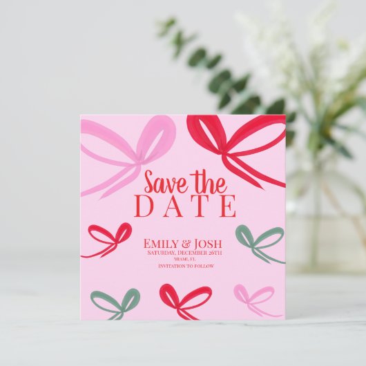 Kerstbogen Multicolor Save the Date  (Staand voorkant)