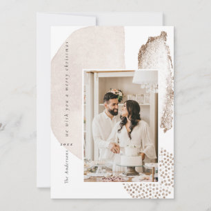 Kerstboho Modern Geometric Photo Holiday Card Feestdagenkaart