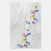 Kerstbollen, Strijklichten, Vakantie Theedoek (Verticaal)