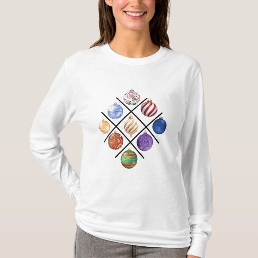 kerstbollen t-shirt (Voorkant)