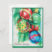  kerstbollen Vakantiek briefkaart (Voorkant / Achterkant)