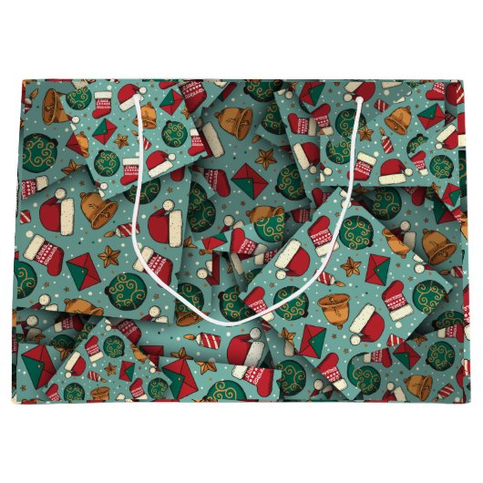 kerstbomen [3D] en kerstmanden Groot Cadeauzakje (Voorkant)