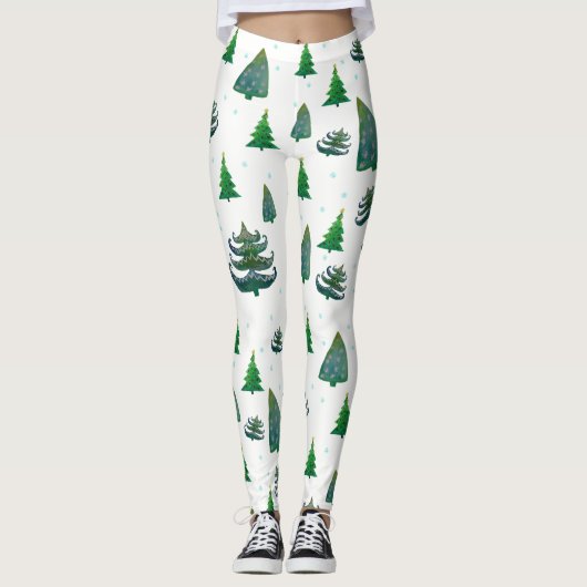 Kerstbomen Aangepaste Leggings (Voorkant)