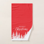 Kerstbomen Bad Handdoek Set Rood en Wit (Handdoek)