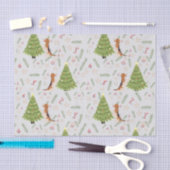 Kerstbomen & Beagle Hondenpatroon op maat Tissuepapier (Craft)