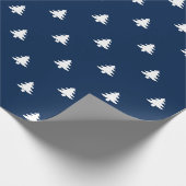 kerstbomen blauw wit patroon schattig geschenk cadeaupapier (Hoek)