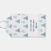 Kerstbomen bos met subtiele kralen slingers cadeaulabel (Achterkant Horizontaal)