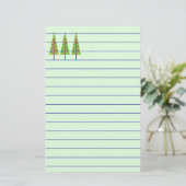 kerstbomen briefpapier (Staand voorkant)
