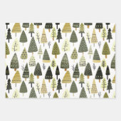 Kerstbomen bruin en groen inpakpapier vel (Voorkant 3)