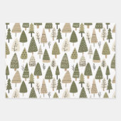 Kerstbomen bruin en groen inpakpapier vel (Voorkant)