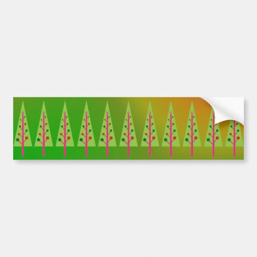 kerstbomen bumpersticker (Voorkant)