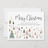 Kerstbomen Business QR Code Logo Corporate Feestdagenkaart (Voorkant)