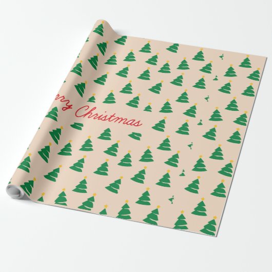 kerstbomen cadeaupapier (Uitgerold)