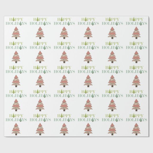 kerstbomen cadeaupapier (Vlak)