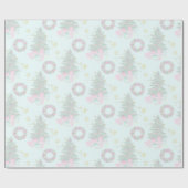 Kerstbomen Cadeaus Ornamenten Groene Kerst Cadeaupapier (Vlak)