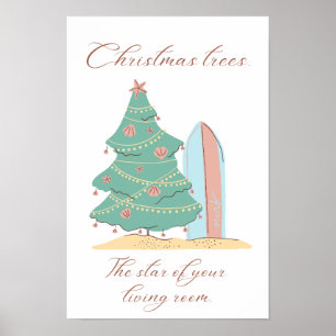 Kerstbomen. De ster van je woonkamer Poster