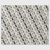 kerstbomen die papier beige Black pakken (Vlak)