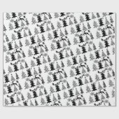 kerstbomen die zwart papier wit grijs maken (Vlak)