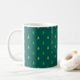 Kerstbomen donkergroene koffie-mok. koffiemok