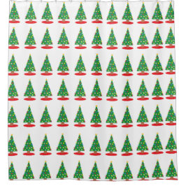 kerstbomen douchegordijn