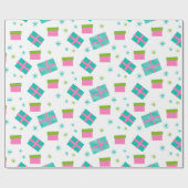 Kerstbomen en Cadeaus Moderne Kerst Cadeaupapier (Vlak)