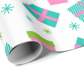 Kerstbomen en Cadeaus Moderne Kerst Cadeaupapier (Rol Hoek)