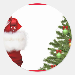 Kerstbomen en cadeautjes voegen Jouw tekst Sjabloo Ronde Sticker