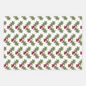 Kerstbomen en Holly rood en groen Inpakpapier Vel (Voorkant 2)