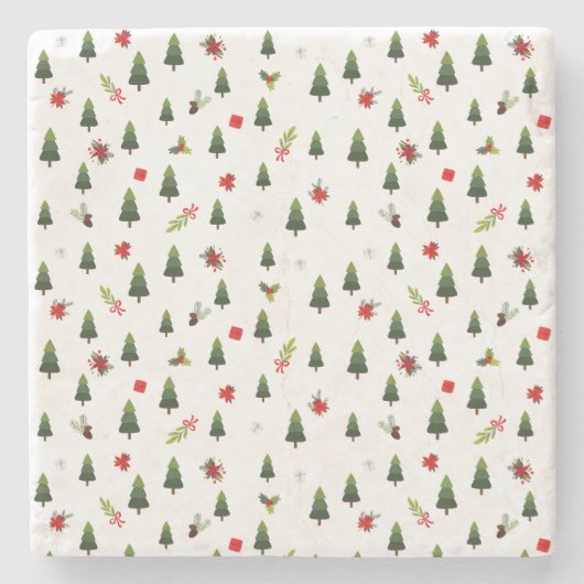 kerstbomen en koeien stenen onderzetter (Voorkant)