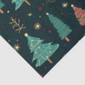 Kerstbomen en Ornamenten Black Christmas Tissuepapier (Detail)