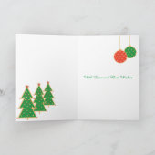 Kerstbomen en Ornamenten voor Godson Kaart (Binnen)
