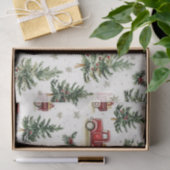Kerstbomen en oude rode vrachtwagens tissuepapier (Geschenk)