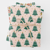 kerstbomen en sierplanten inpakpapier vel (In situ)