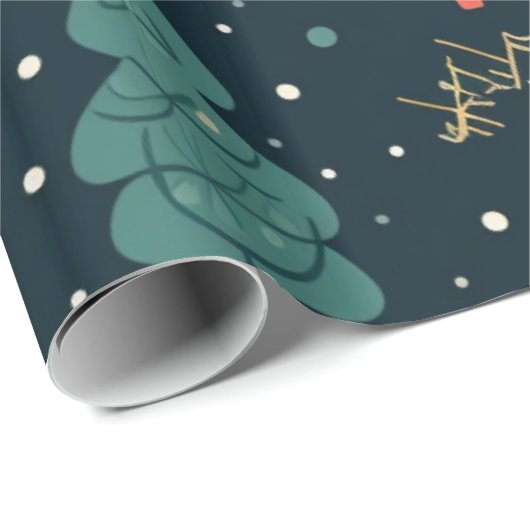 Kerstbomen en sneeuw cadeaupapier (Rol Hoek)