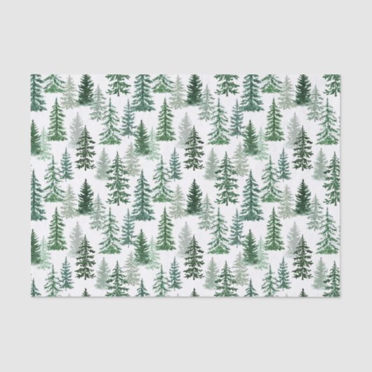 Kerstbomen en sneeuw in het bos tissuepapier (Voorkant)