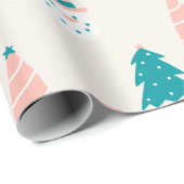 Kerstbomen en sneeuwpoppen cadeaupapier (Rol Hoek)