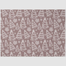 Kerstbomen en sneeuwvlokken Bruine Kerst