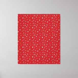 Kerstbomen en Sneeuwvlokken Canvasprint Canvas Afdruk