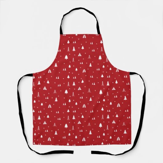 Kerstbomen en Snowflakes Apron Schort (Voorkant)