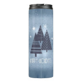 Kerstbomen en Snowflakes Blue ID863 Thermosbeker (Achterkant)