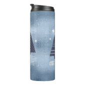Kerstbomen en Snowflakes Blue ID863 Thermosbeker (Geroteerd rechts)