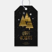 kerstbomen en Snowflakes Gold ID863 Cadeaulabel (Voorkant)
