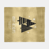 kerstbomen en Snowflakes Gold ID863 Fleece Deken (Voorkant (Horizontaal))
