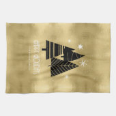 kerstbomen en Snowflakes Gold ID863 Theedoek (Horizontaal)