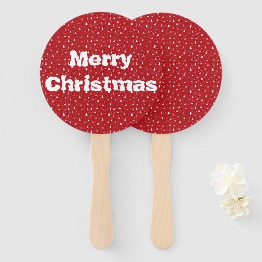 kerstbomen en Snowflakes Hand Fan Handwaaier (Voorkant en achterkant)