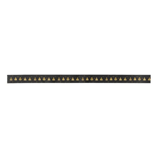 Kerstbomen en Snowflakes Pattern Gold ID863 Lint (Voorkant)