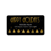 kerstbomen en Snowflakes V2 Gold ID863 Etiket (Voorkant)