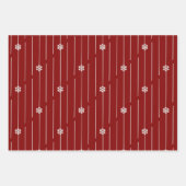 kerstbomen en sterren in rood en wit blauw inpakpapier vel (Voorkant 3)